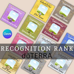 Doterra Rank Recognition Template | doTERRA Essential Oils | doTERRA rank improvment | Essential oils | Digital Product