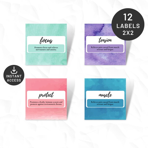 Essential Oils Labels Template Printable Essentials Oils Etsy