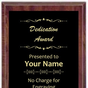 Custom Award Plaque