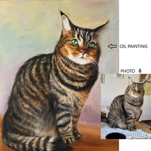 Portrait d’animal de compagnie personnalisé, Portrait de chien, Portrait de chat, Peinture à l’huile, Peinture à l’huile animale, Art animalier original