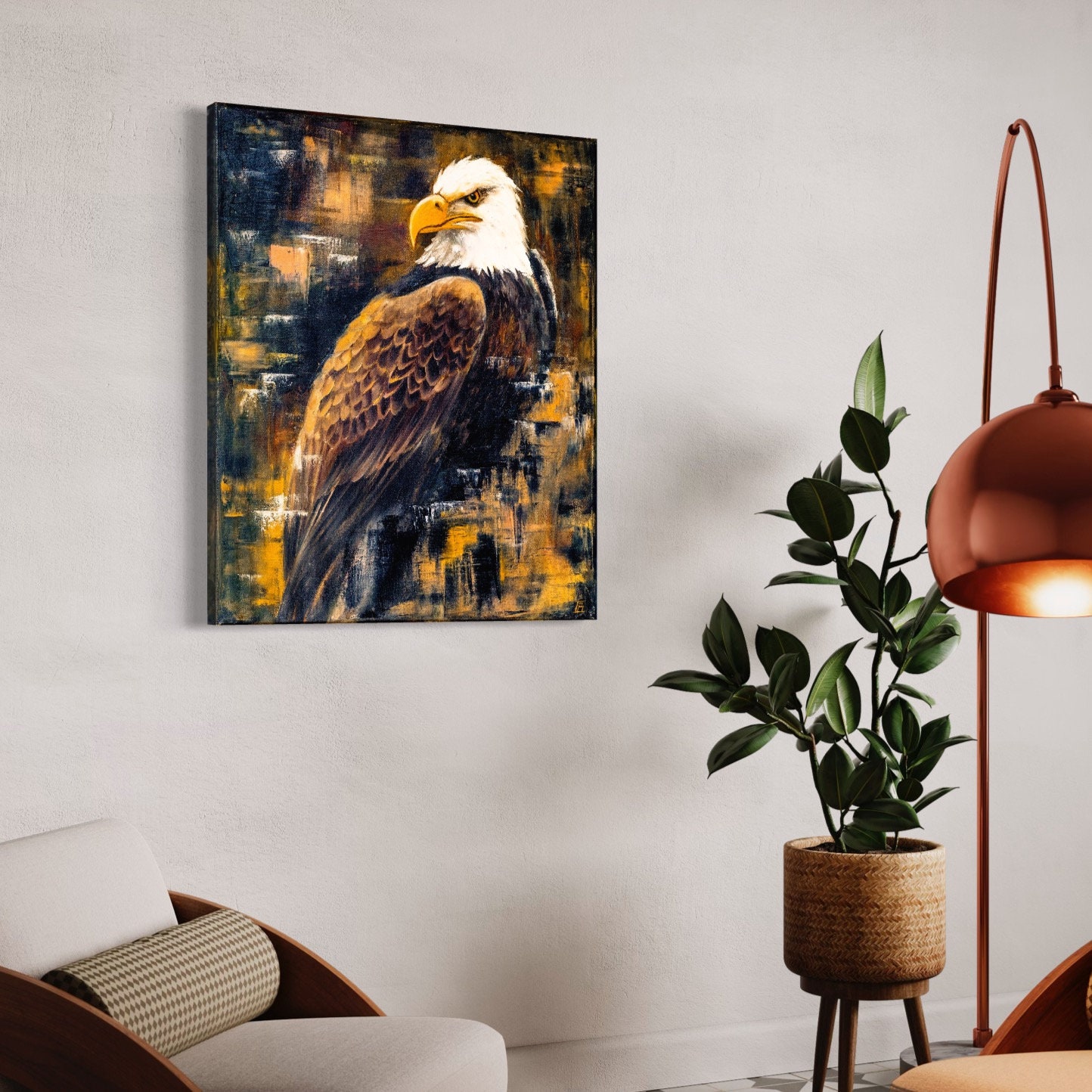 Original Oil Painting Eagle Bird Unique Animal Art Painting - Etsy