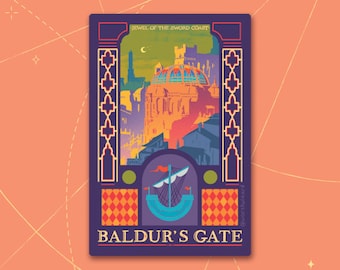 Imán para refrigerador ilustrado de Baldur's Gate