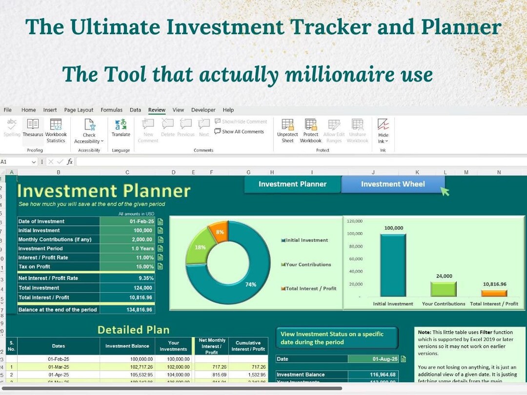 Investment Growth Tracker Tracker and Planner | Real-time Compounding ...
