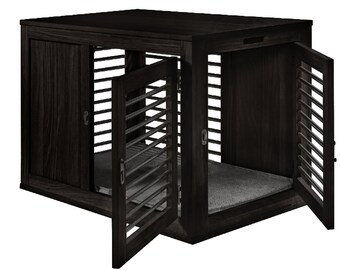 Black Hickory Dog Puppy Crate Kennel House Pet Cage, Modern Dog House, Dog House, Dog Furniture, Pet Furniture, Night Owl