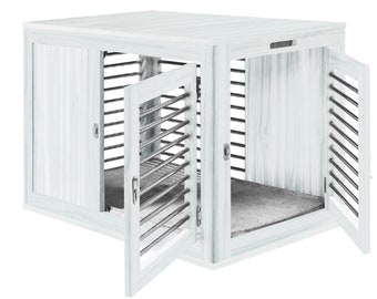 Solid White Grain Dog Puppy Crate Kennel House Modern Stylish Pet Cage, Dog House, Dog House, Dog Crate Furniture, Pet Furniture