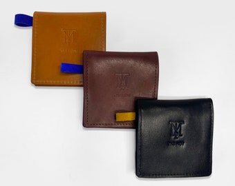 Leather Coin Purse, Small Change Wallet, Personalized Gift
