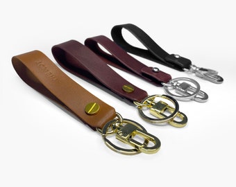 Personalized Leather Keychain, Anniversary Gift