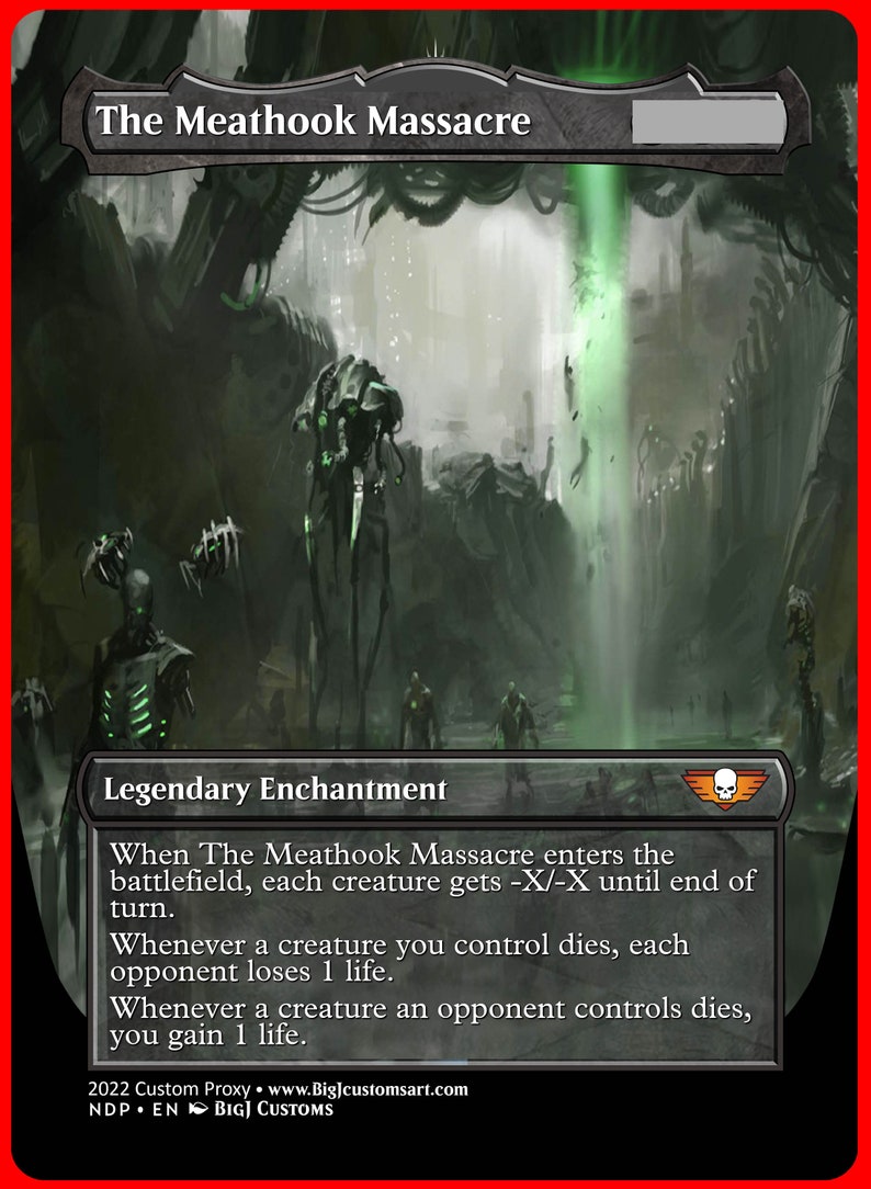 Custom Warhammer 40k Necron Meathook Massacre Foil Proxy Etsy