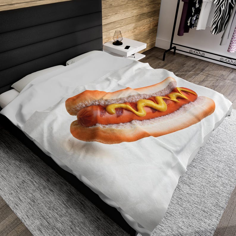 Hot Dog Blanket With Name Food Lover Custom Gift Personalized Gift Food