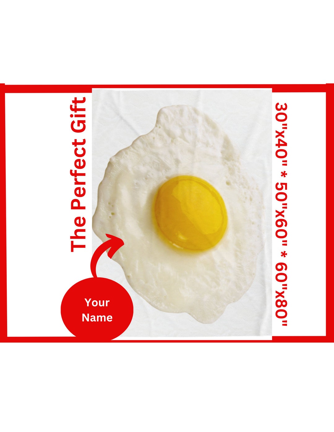 Fried Egg Blanket Velveteen Plush Blanket Food Blanket Food Lovers