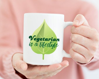 Vegetarian Mug Gift for Women Coffee Mug Gift for Birthday Gift for a Friend Tea Cup Vegan Activism Coffee Cup Gift Coffee Lover Tea Lover