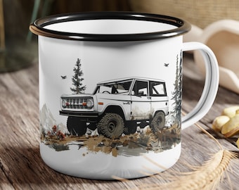 Personalized Ford Bronco Travel Mug: Tough 4x4 Overlander Camping Cup