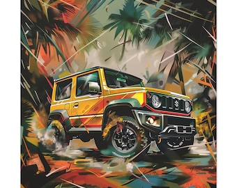 Suzuki Jimny Off-Road Canvas Art: Abstract Adventure Decor