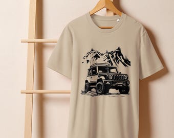 Suzuki Jimny Black & White Graphic Tee – Offroad Adventure T-Shirt – Outdoor Enthusiast Gift, Unisex Vintage