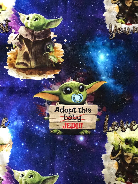 Baby Yoda Cotton Fabric 1 Yard Etsy