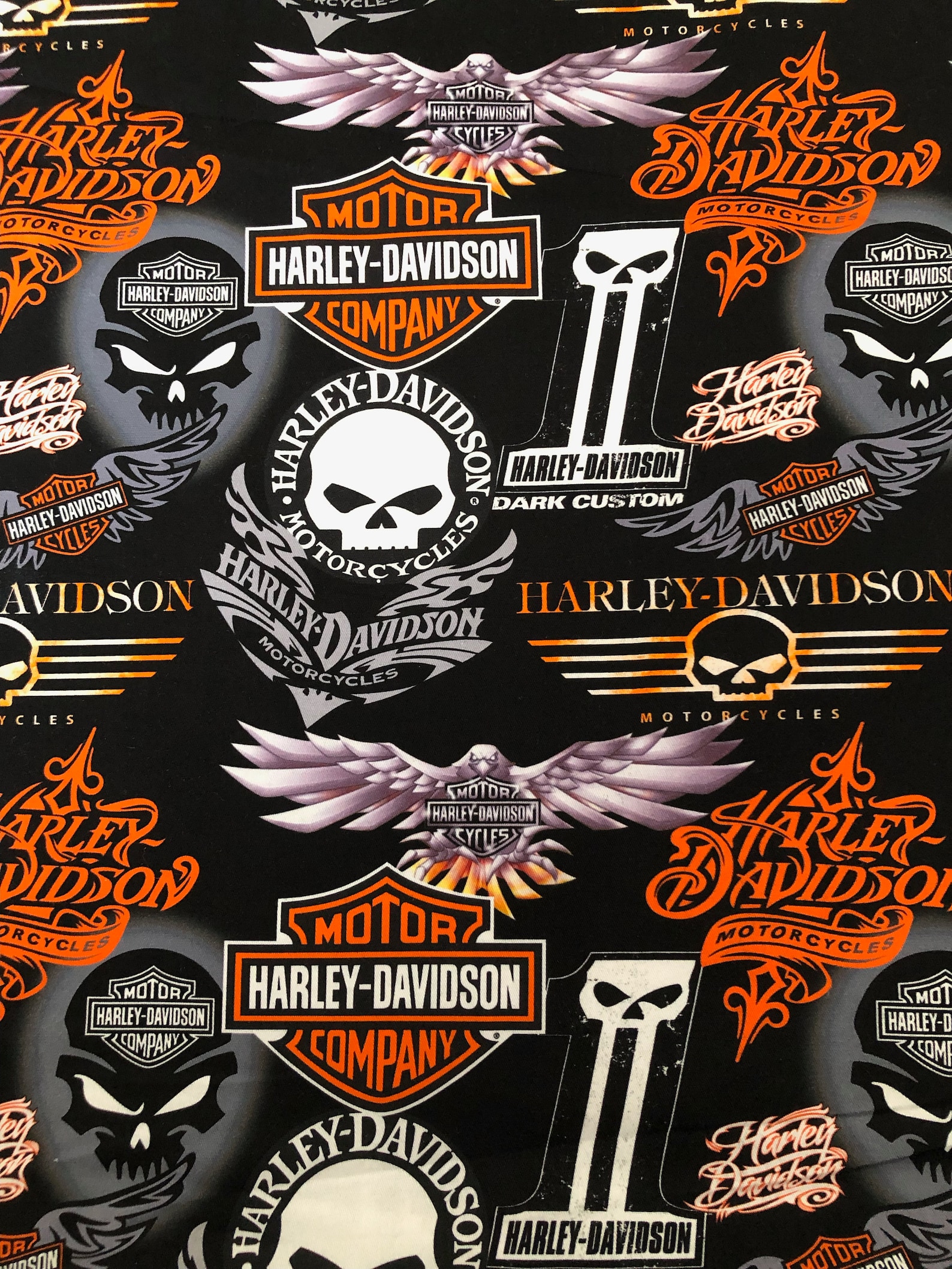 Harley Davidson Cotton Fabric Etsy