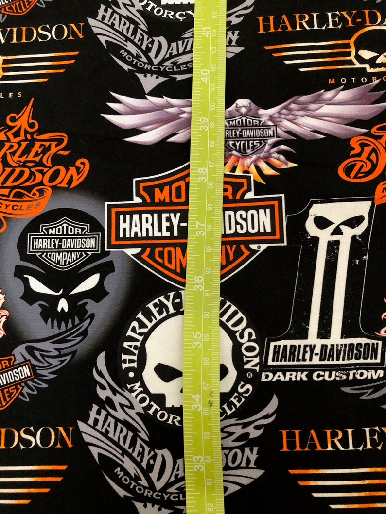 Harley Davidson Cotton Fabric Etsy