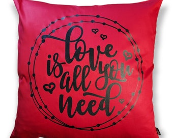 Love is all you Need Pillow Covering; Pillow Covering; Home Gift; Soft Pillow Covering