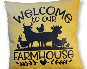 Welcome to our Farmhouse Pillow Covering; Pillow Covering; Home Gift; Soft Pillow Covering; Farm Gift
