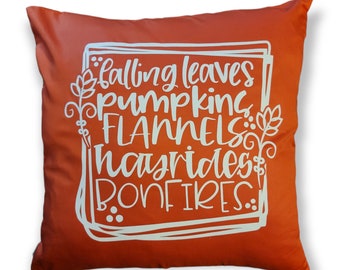 Fall Pillow Covering; Pillow Covering; Home Gift; Soft Pillow Covering; Falling Leaves Pillow; Pumpkin Pillow