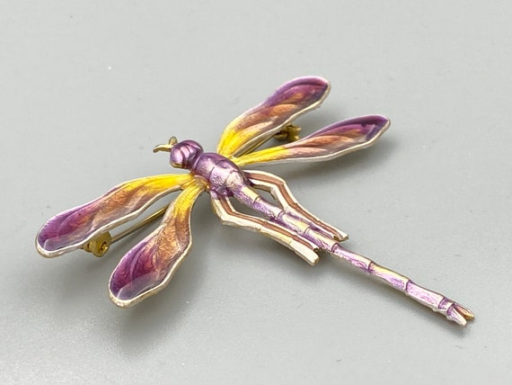 Brass Purple Crystal and Enamel Dragonfly Necklace Brass Purple Crystal and Enamel Dragonfly Necklace