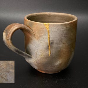 Bizen Ware Kintsugi Tea Cup, Real 25k Gold Repair, Signed Japanese Pottery, Wabi Sabi Aesthetic, Vintage Art