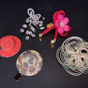 Japan Kanzashi Kimono Geisha, Red & Black lacquerware hair stick, Tama, Kushi Comb, Hair Ornament