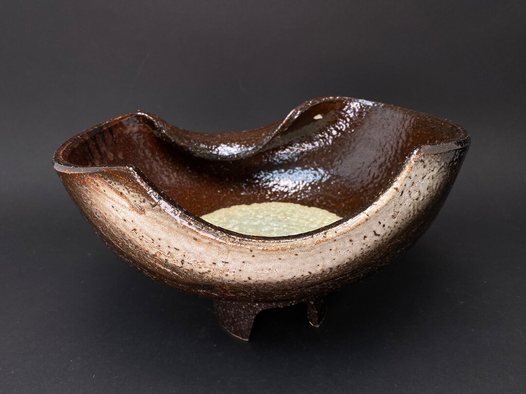 Japanese Ikebana Pedestal Vase With Box Freestyle Footed Etsy