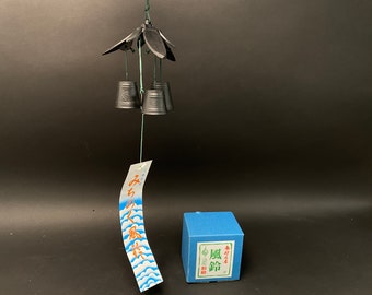 Japanese Nanbu Tekki Wind Chime Three Bell w/One dangling Bell Design Cast Iron