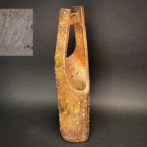 Signed Shigaraki Ware Vase: Wabi Sabi Japanese Art Pottery