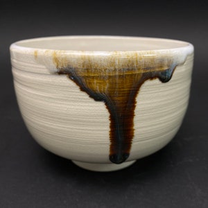 Japanese Chawan signed, Matcha Tea Bowl, Vtg Glazed heavy tea utensil, tea ceremony