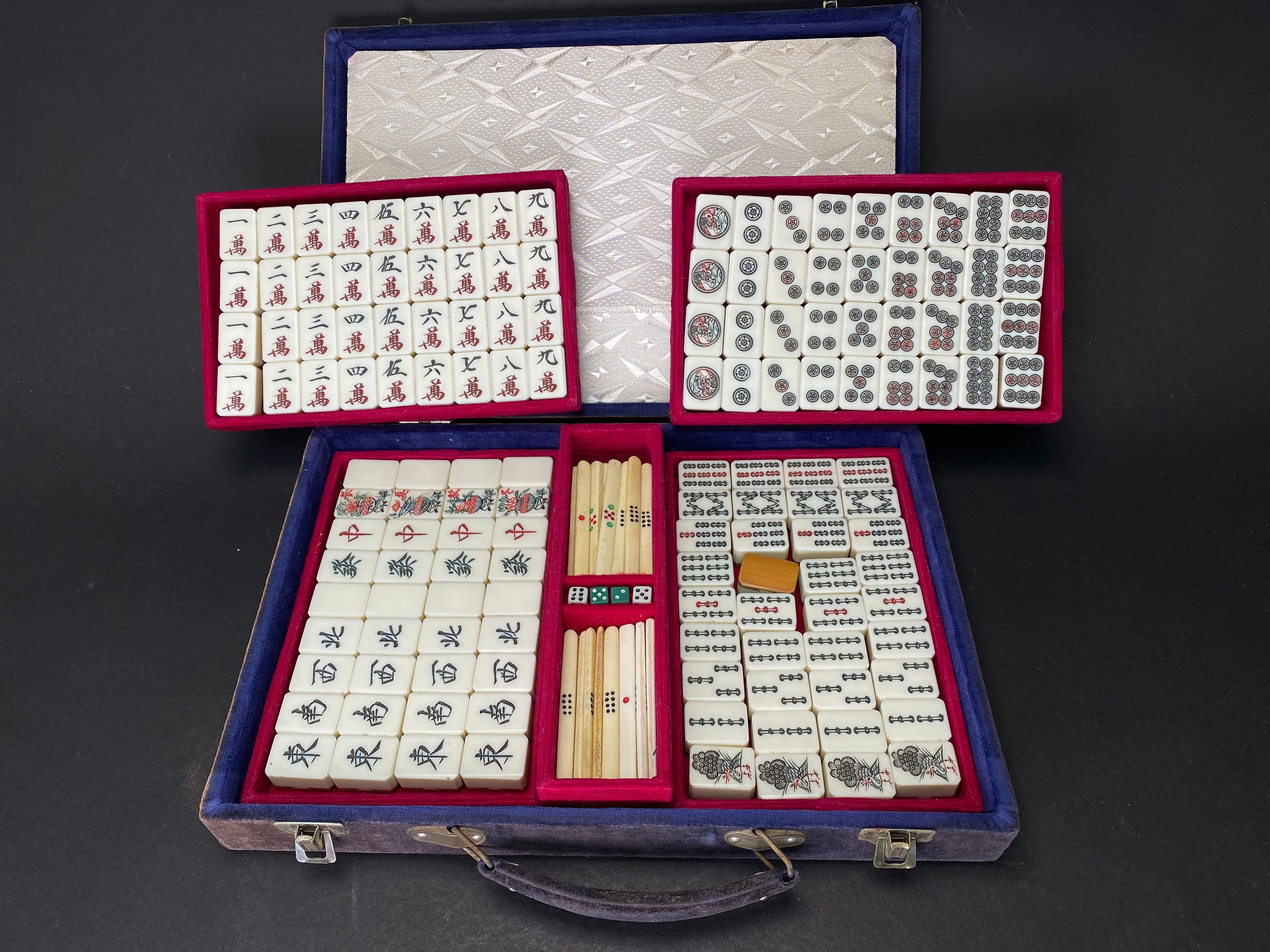 麻雀カードセット、中国麻雀セット、デジタルタイル 144 枚、中国麻雀