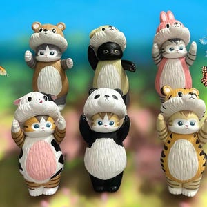 Mofusand secret mascot box, Animal Cosplay Cat Blind Box, Cute Cat Gashapon Figure, Tiger Panda Bunny Cow Series, Japan Capsule Toy