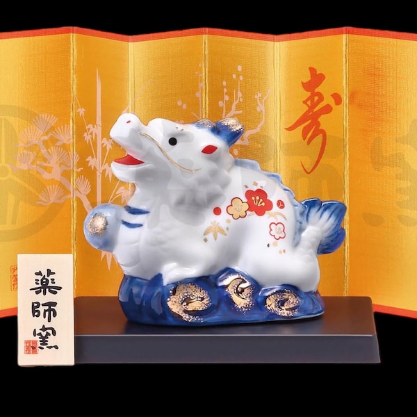 Japan Zodiac Dragon, on the cloud, NEW, 2024 Year of Dragon, glazed Ceramic Desktop Ornament, ETO Dragon Figurine, Loong