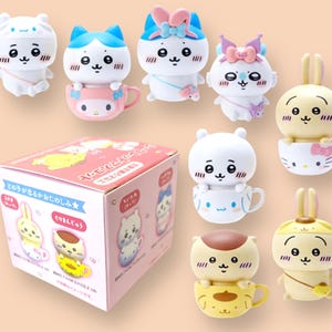 Chiikawa x Sanrio Characters Figure, Sanrio Teacup Figure, Secret Mascot Box, blind box, Hello Kitty My Melody Cinnamoroll