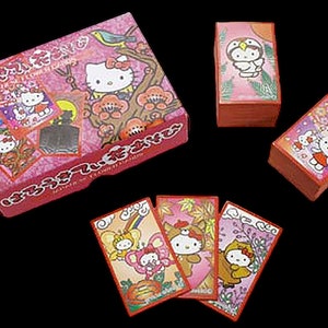 Hello Kitty Hanafuda Spielkarte! Hana Asobi Muster mit Charakteren arrangieren, NEU, Limitierte Auflage!