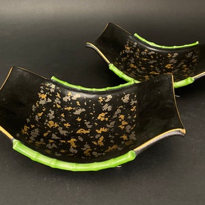 Japanese boat shape wide Bowls, sushi plates, Big dessert fruit Dish, Japanese vintage ceramic Collectible, Art Pottery, serving bowl set