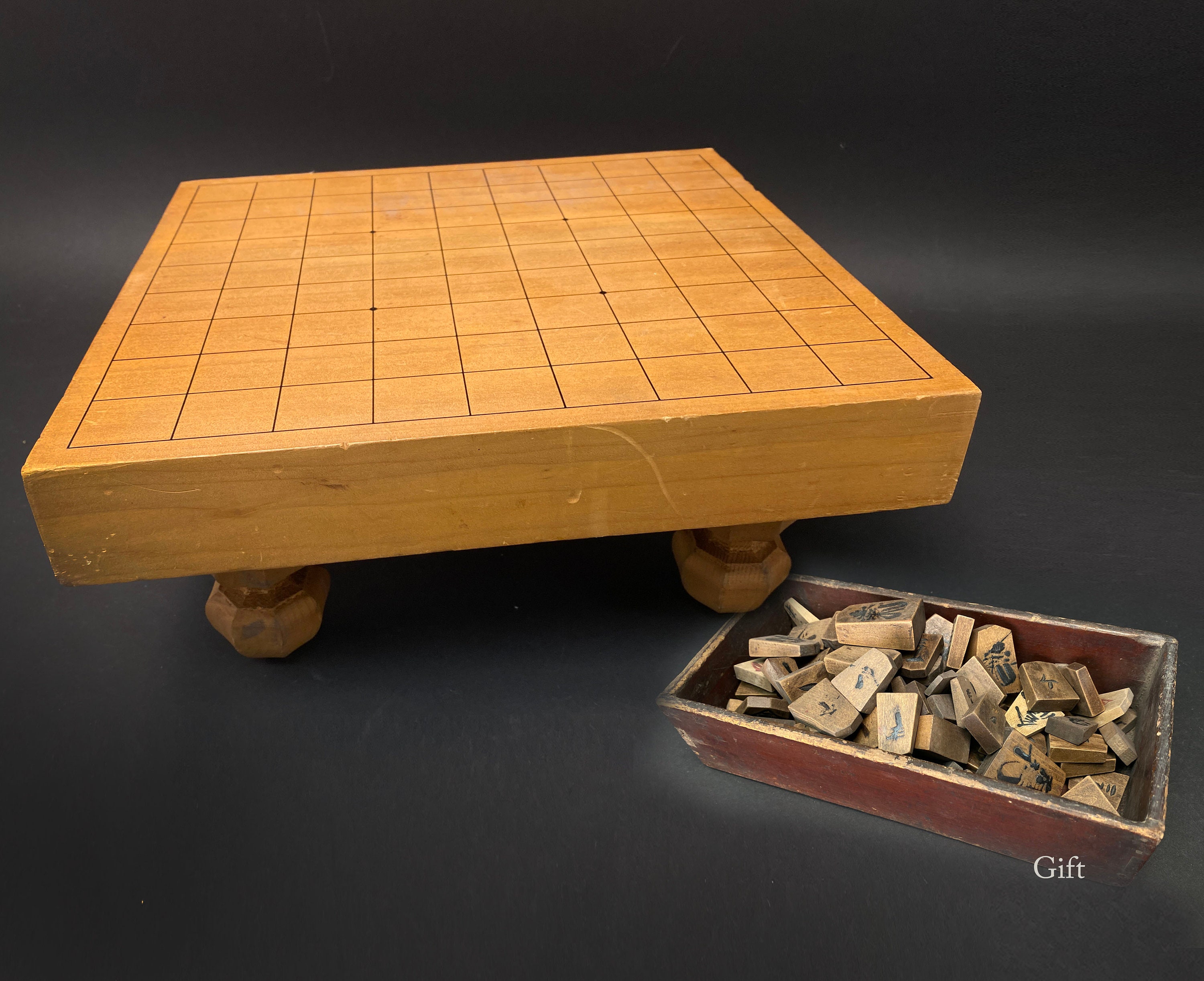 Shogi Japanese Chess Game Set with Wooden Board and Koma Pieces