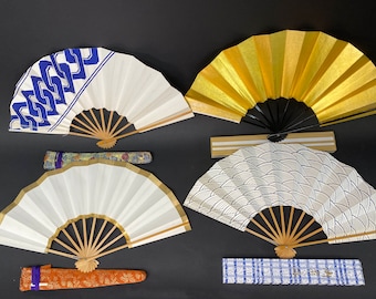 Japan Folding Fan Traditional Sensu Dance Ougi 11.5"(29cm) Mai Ogi Sensu, in Japanese Paper,Lacquer Fan, Japanese vintage