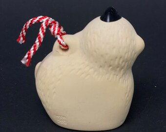 日本の土鈴、動物鈴、ヴィンテージ土鈴、手作り陶器人形、干支動物