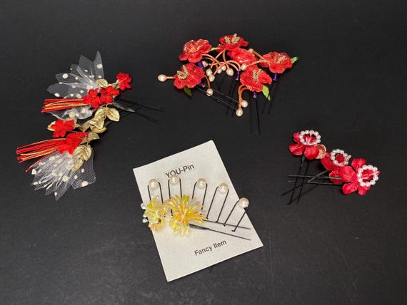 Japanese Kanzashi Floral Hair Accessories: Vintage Handmade  display picture 3