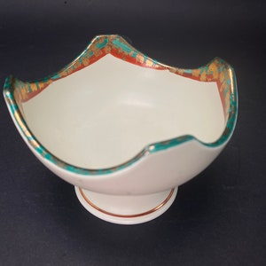 Japanese ceramic Goblet Wine Cup, by Otoemon, White Standing Bowl, Art Pottery, Drink ware,Japanese Vintage