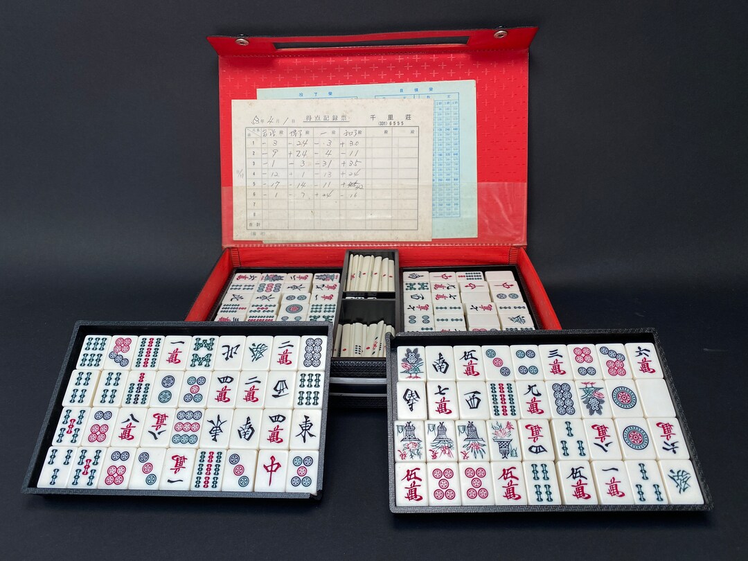 Japanese Riichi Mah Jong Japanese Set Asia Tile Dealing Game - Etsy UK