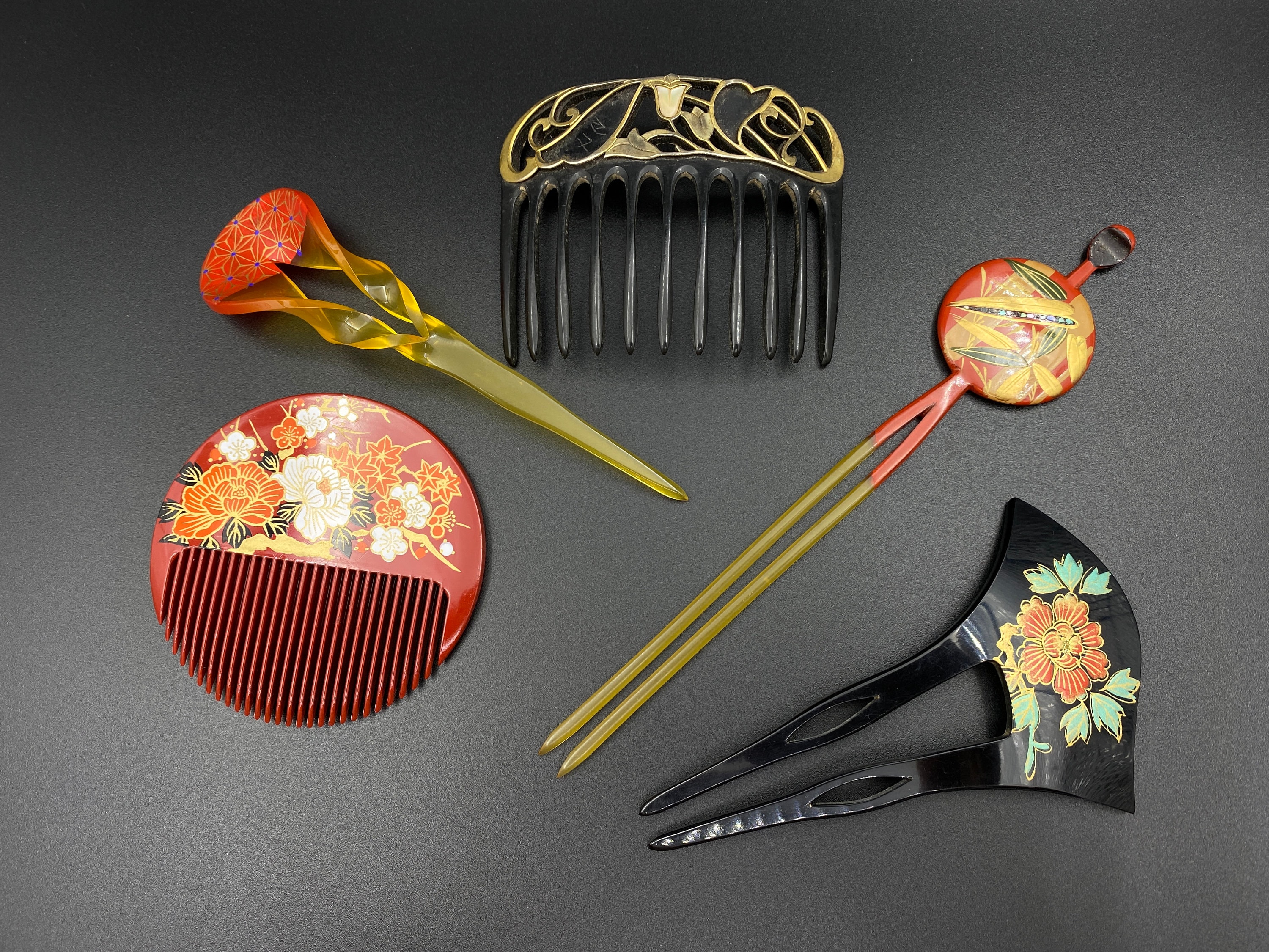 Vintage Japanese Bira-bira Kanzashi Kimono hairpin Hair Ornament Japan #1050