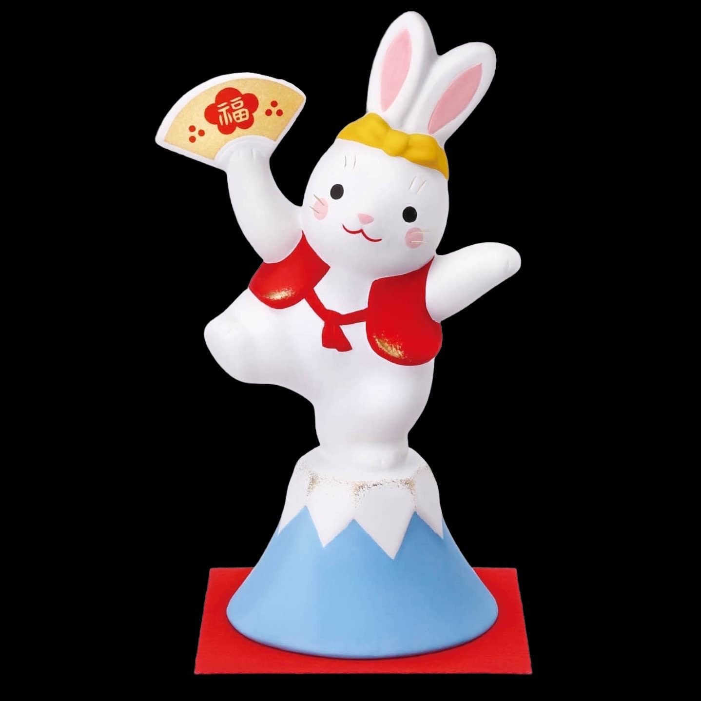 Japanese Rabbit and Fuji Mountain, Zodiac ETO Rabbit, Yakushigama