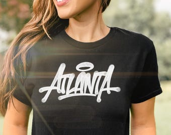 Camiseta corta estilo Atlanta Handstyle para mujer / Camiseta corta de grafiti para mujer / Camiseta de arte callejero Y2K ATL / Top gráfico de la cultura de Atlanta