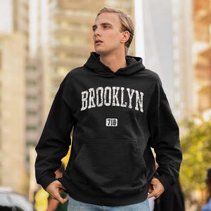Brooklyn 718 Hoodie, NYC Crewneck Sweatshirt, Area Code Pullover, New York City Souvenir
