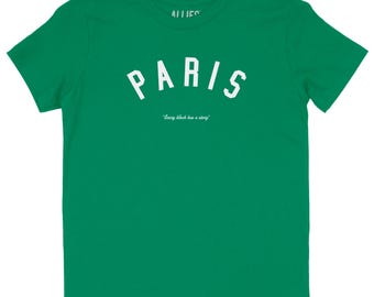 Parijs kinder T-shirt | Jeugd-T-shirt in retro atletische stijl | Vintage uniseks Frankrijk-shirt voor jongens, meisjes en tieners