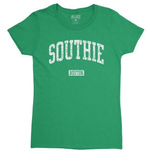 T-shirt femme Southie | Vêtements rétro vintage de South Boston | Cadeau Southie classique | Vêtements du quartier du sud de Boston pour femmes