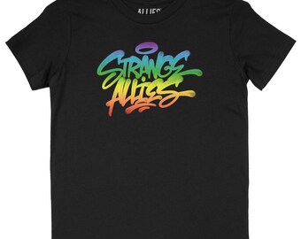Strange Allies Rainbow Kids T-Shirt | Colorful Friendship Tee | Unisex Youth Pride Top | Boys, Girls, Teens Graphic Shirt | Graffiti Apparel